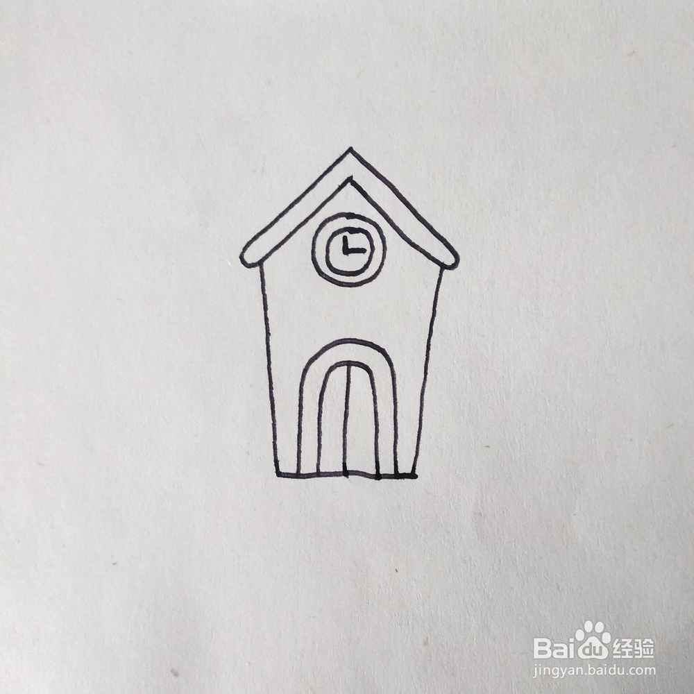 怎么画好看的学校建筑卡通简笔画?儿童画教程