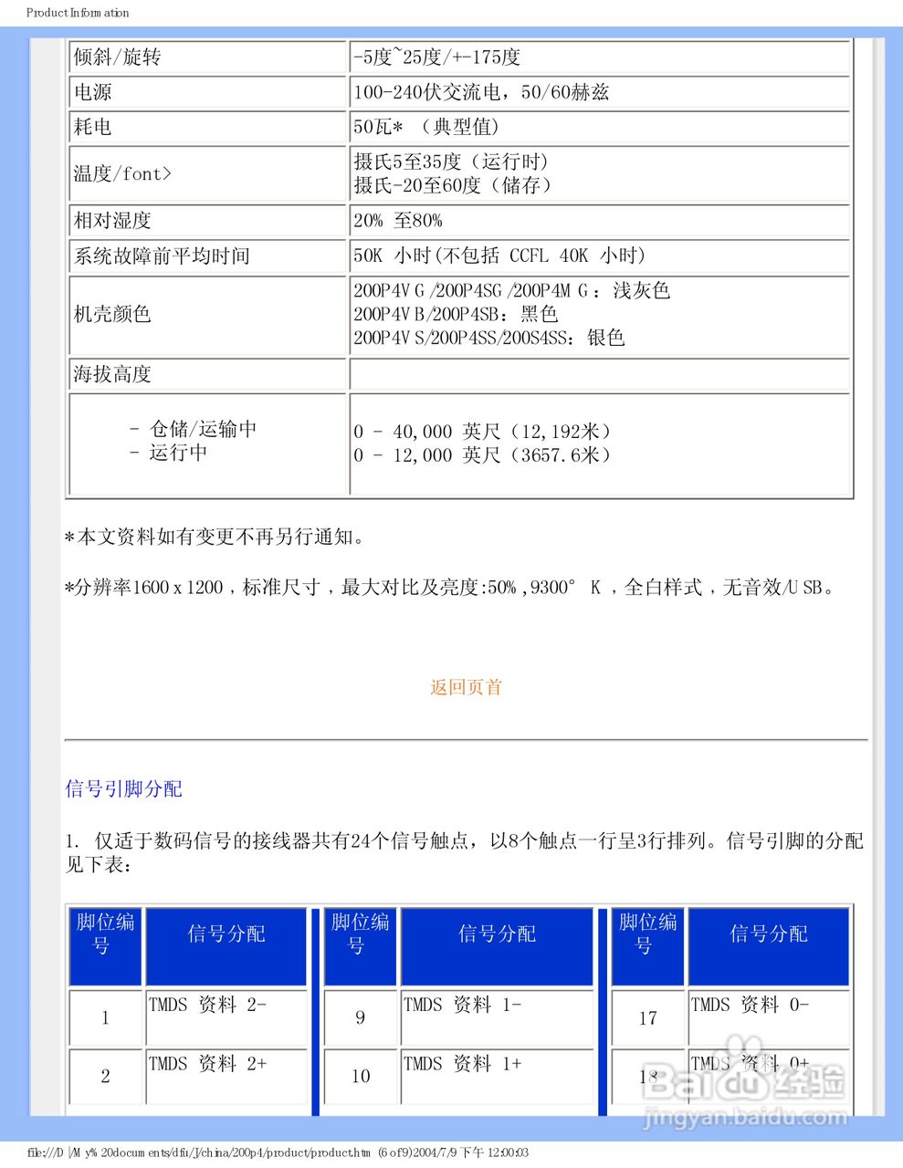 飞利浦200P4VB/93液晶显示器使用说明书:[2]