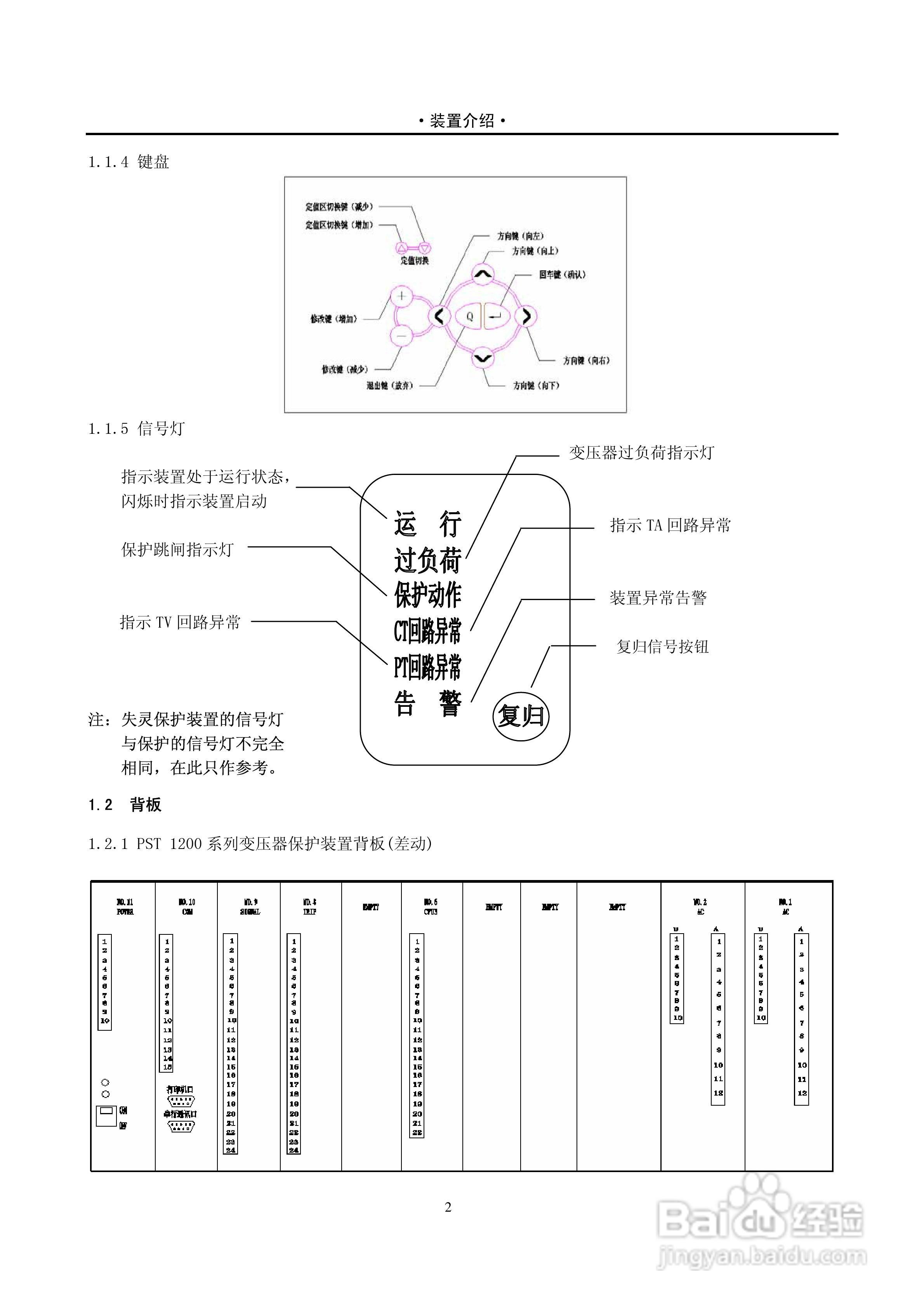 PST-1210C数字式变压器保护装置说明书:[5]