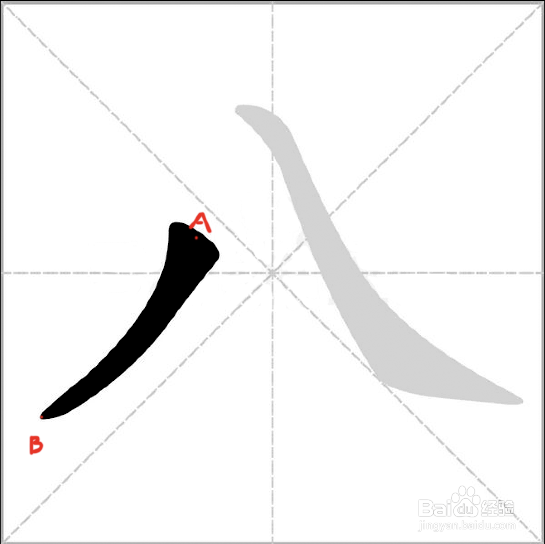 八字怎么占格田字格