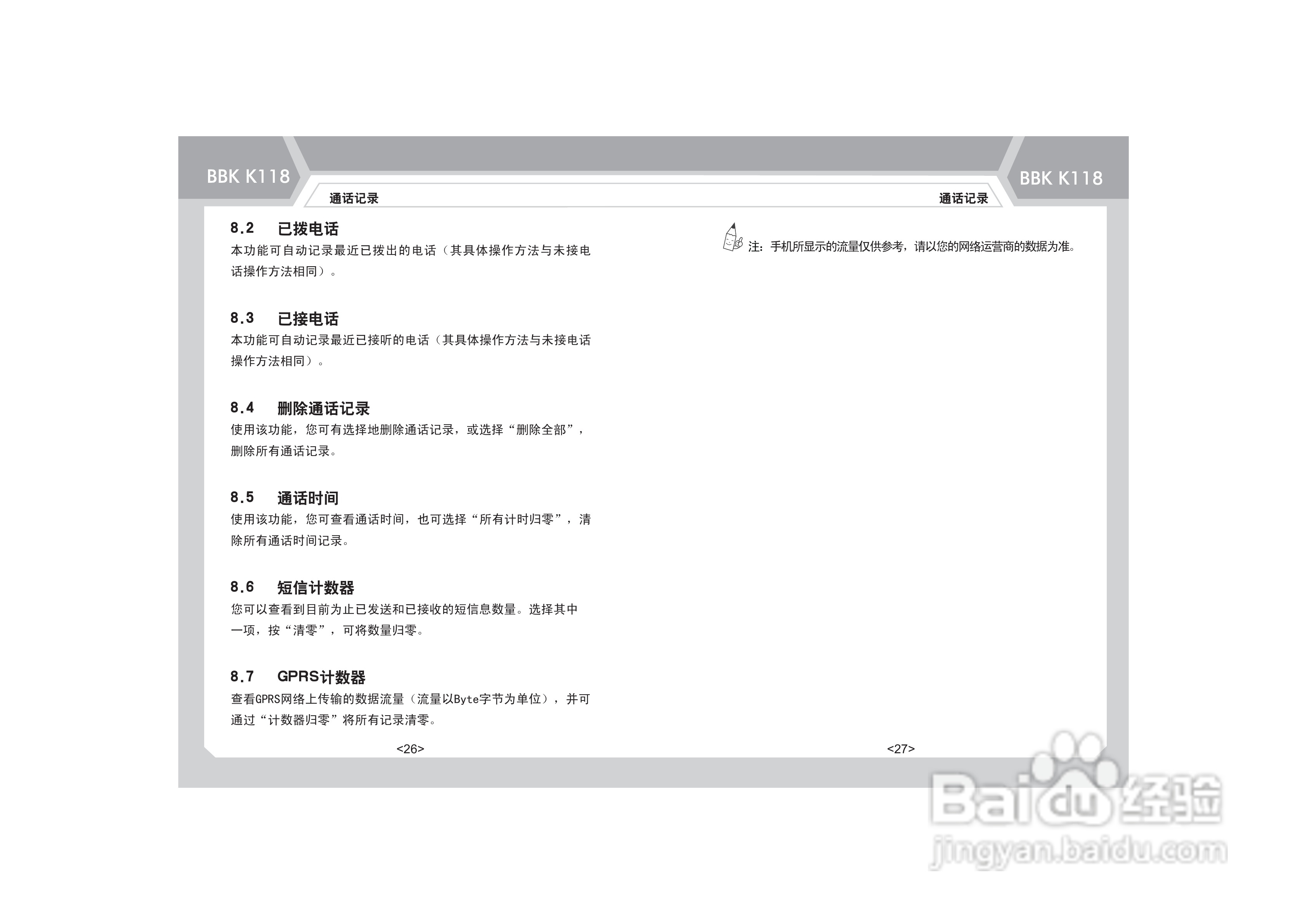 步步高K118手机使用说明书:[2]