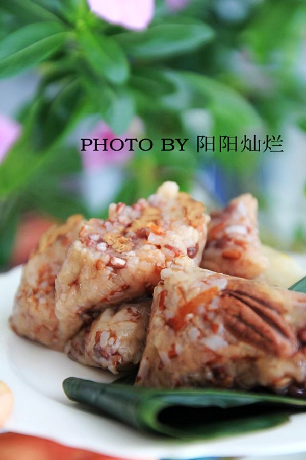 碧根果赤小豆红米粽子