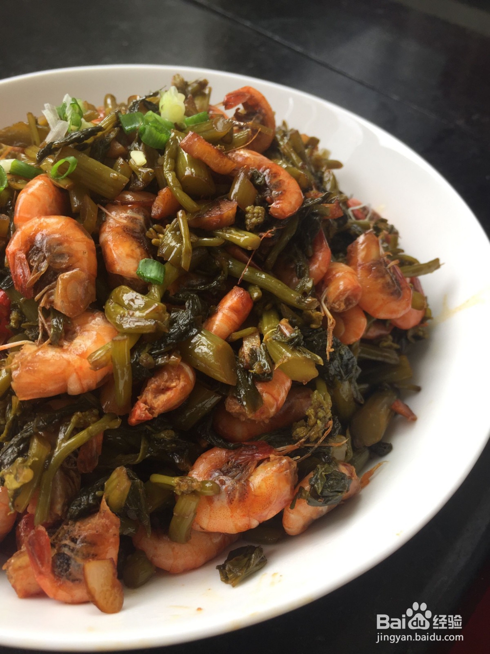 夏季开胃佳品：虾子炒咸菜苔