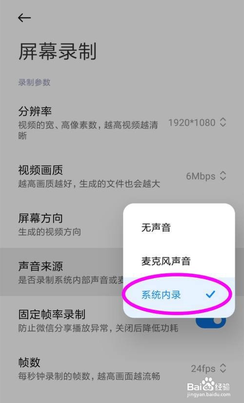 小米11青春版录屏时怎样录内部声音呢