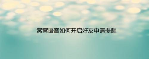 窝窝语音如何开启好友申请提醒