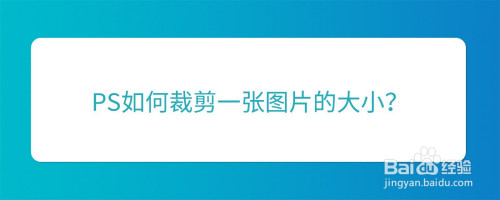ps如何裁剪一张图片的大小?