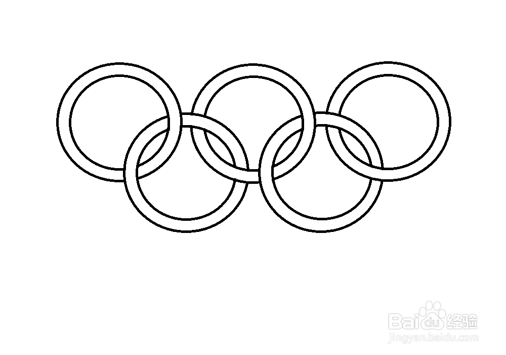 怎么画漂亮的奥运会五环标志