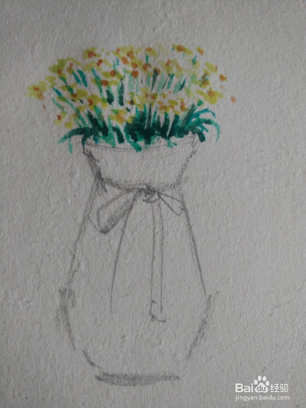 怎么画花瓶水彩绘画过程