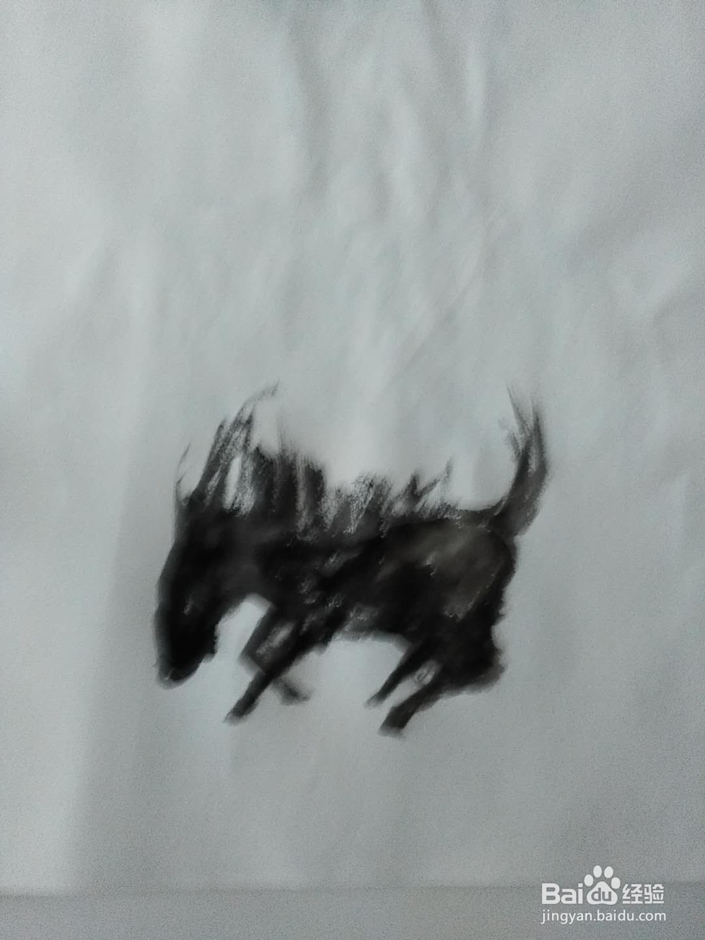 国画马的水墨画法。