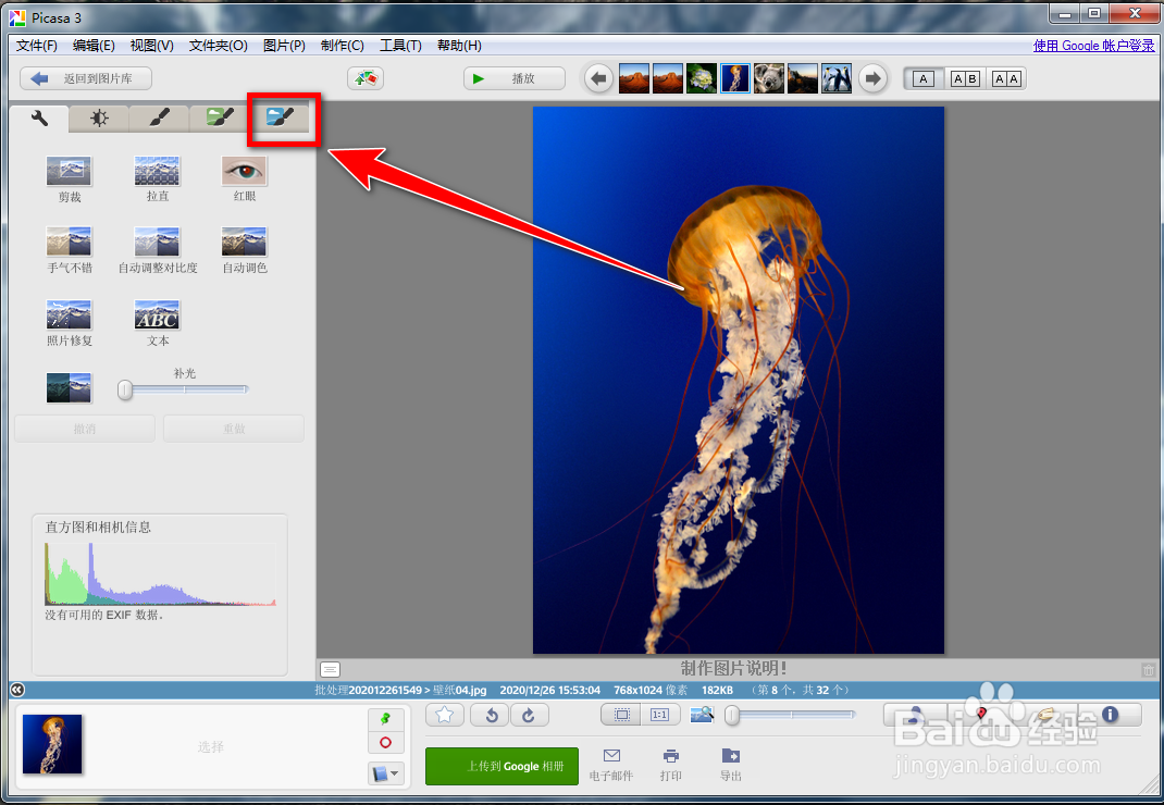 Picasa 3如何给图片添加边框