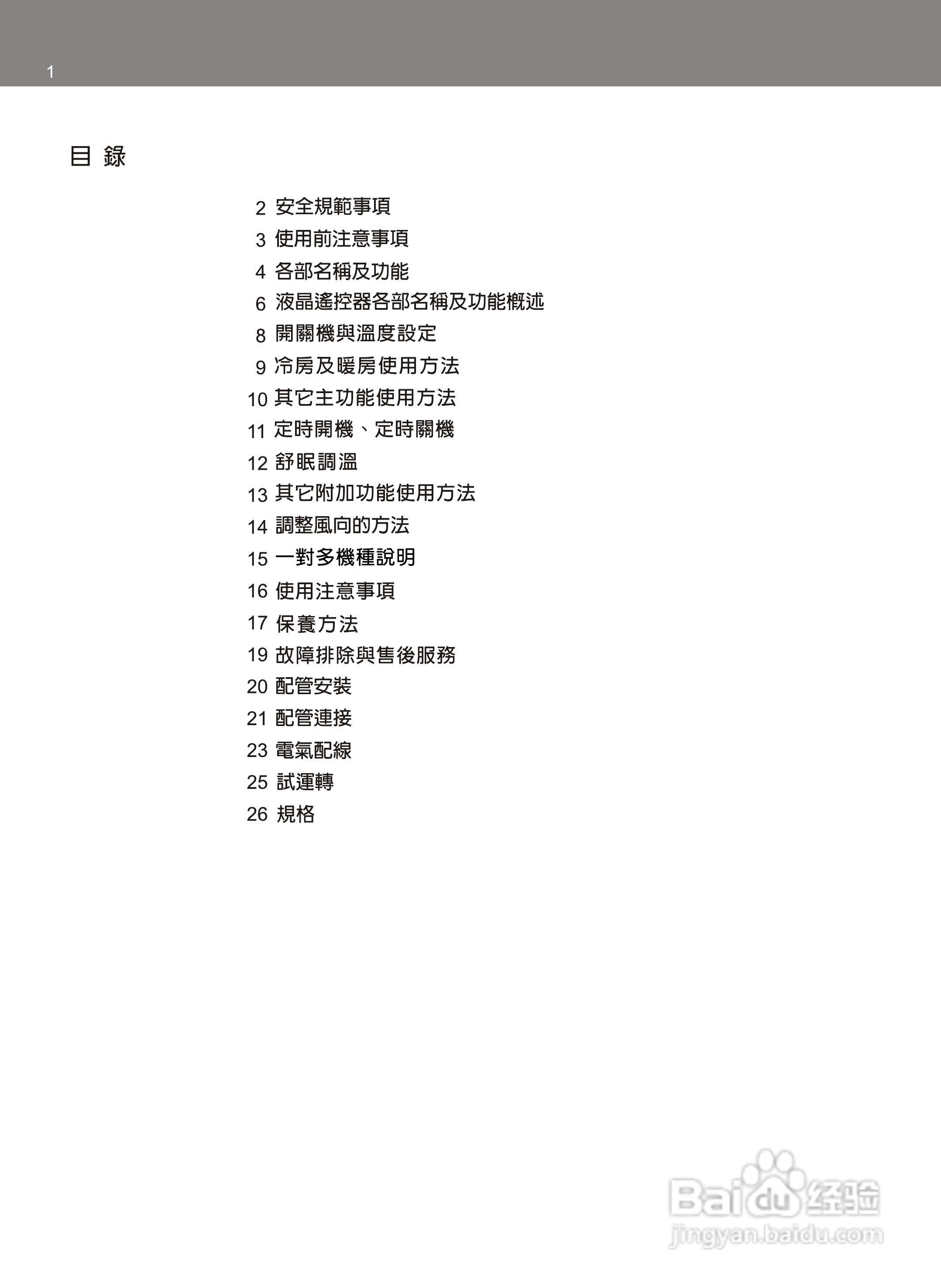 声宝AM-KY20DC型分离式冷暖气机说明书:[1]