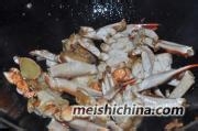 美味的葱姜干炒蟹