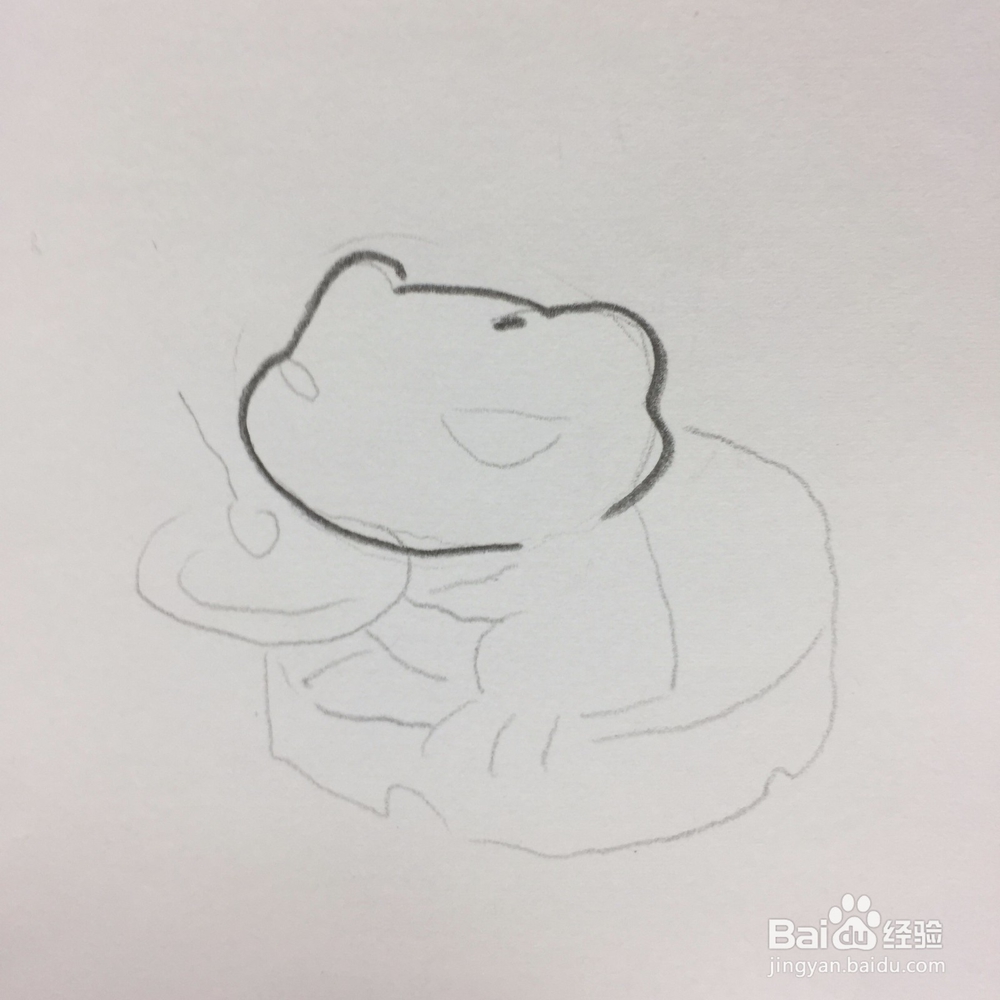 手绘一只旅行青蛙的方法