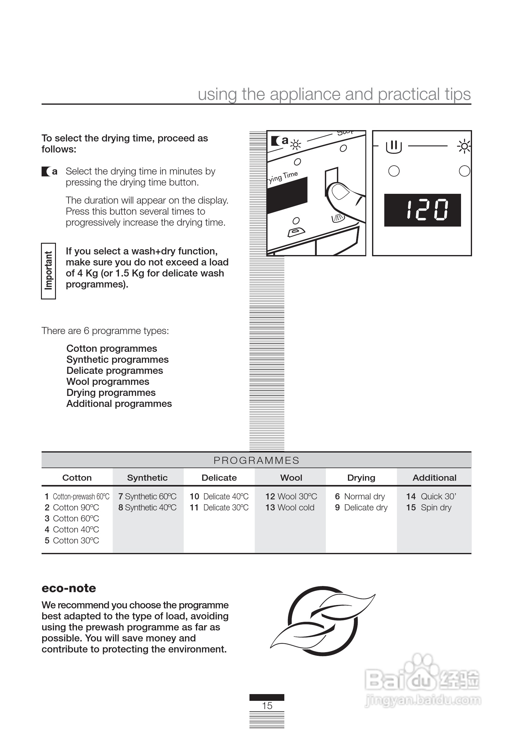 法国白朗WFD711A型前置式洗衣机干衣机说明书:[2]