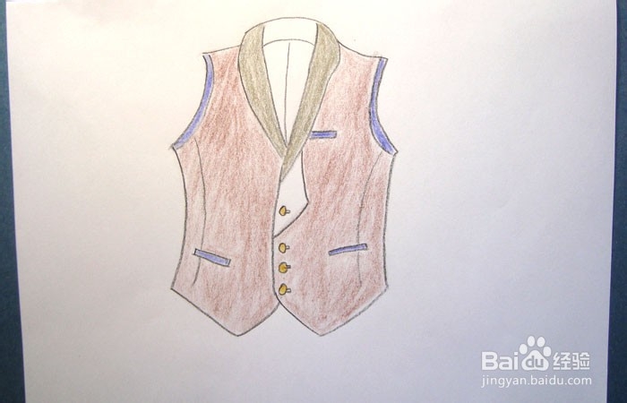 彩铅如何画漂亮的夹克背心