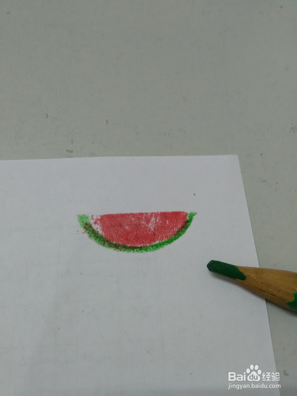 两块西瓜的手指画怎么做