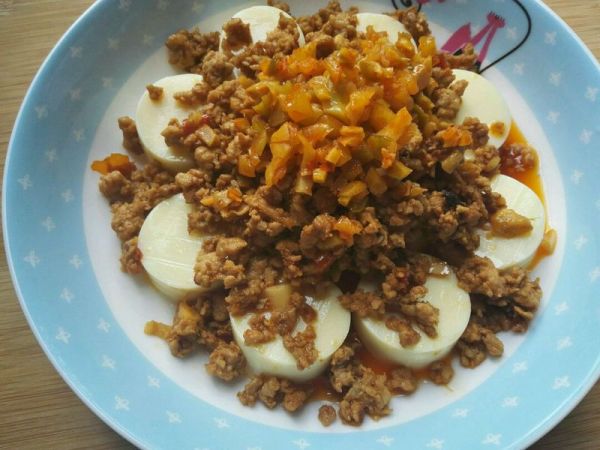 肉末蒸玉子豆腐