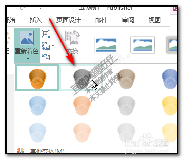 怎么用Publisher把彩色图片去色 彩照设置为灰度