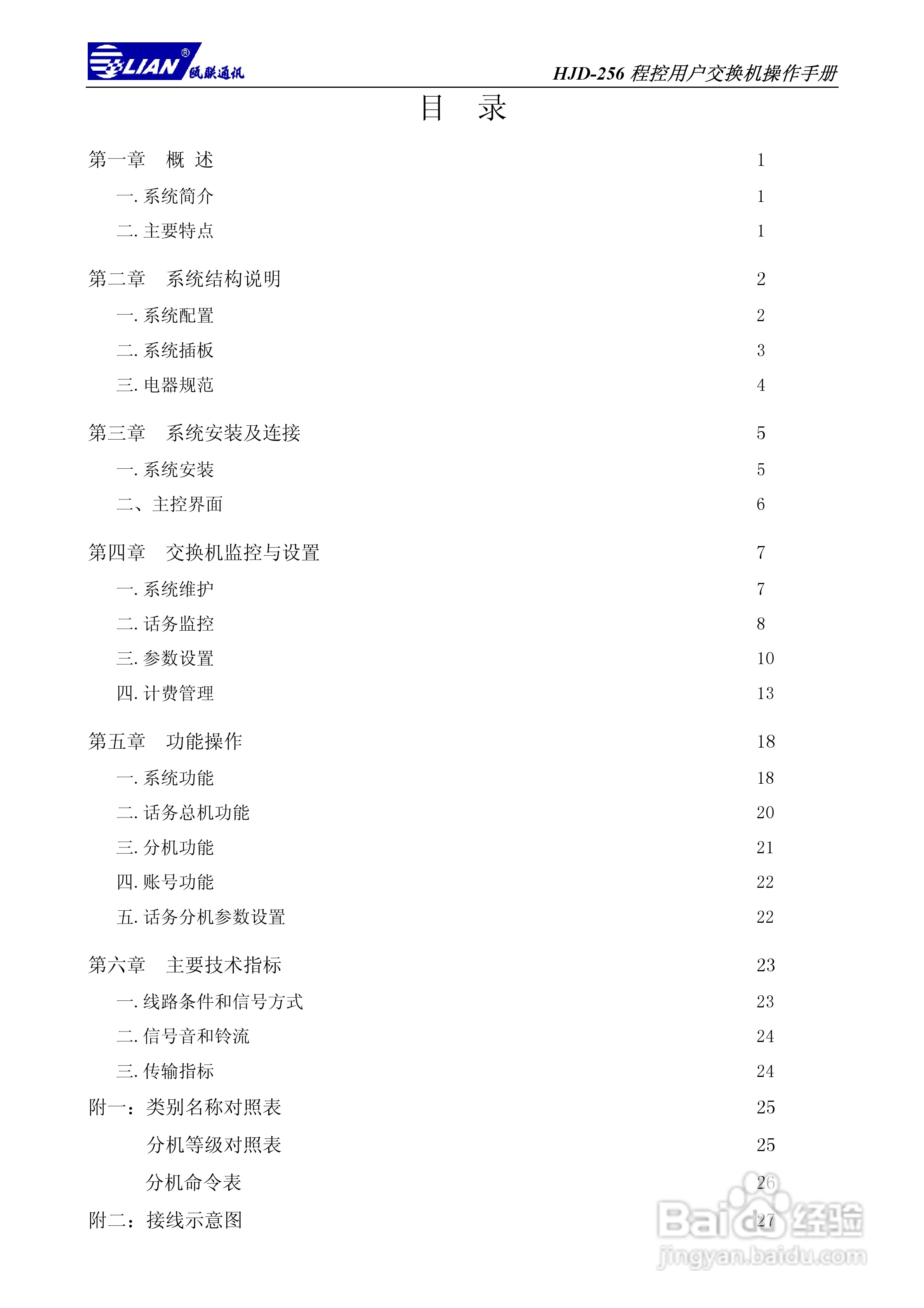 瓯联交换机HJD-256型说明书:[1]