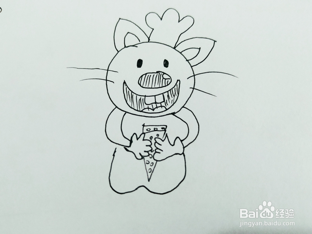 怎么来画一只卡通形象的老鼠简笔画呢
