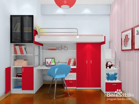 分享几款床与书桌组合式的儿童床