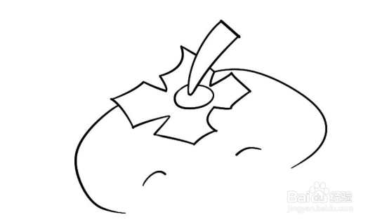 简笔画：软软的柿子绘画步骤