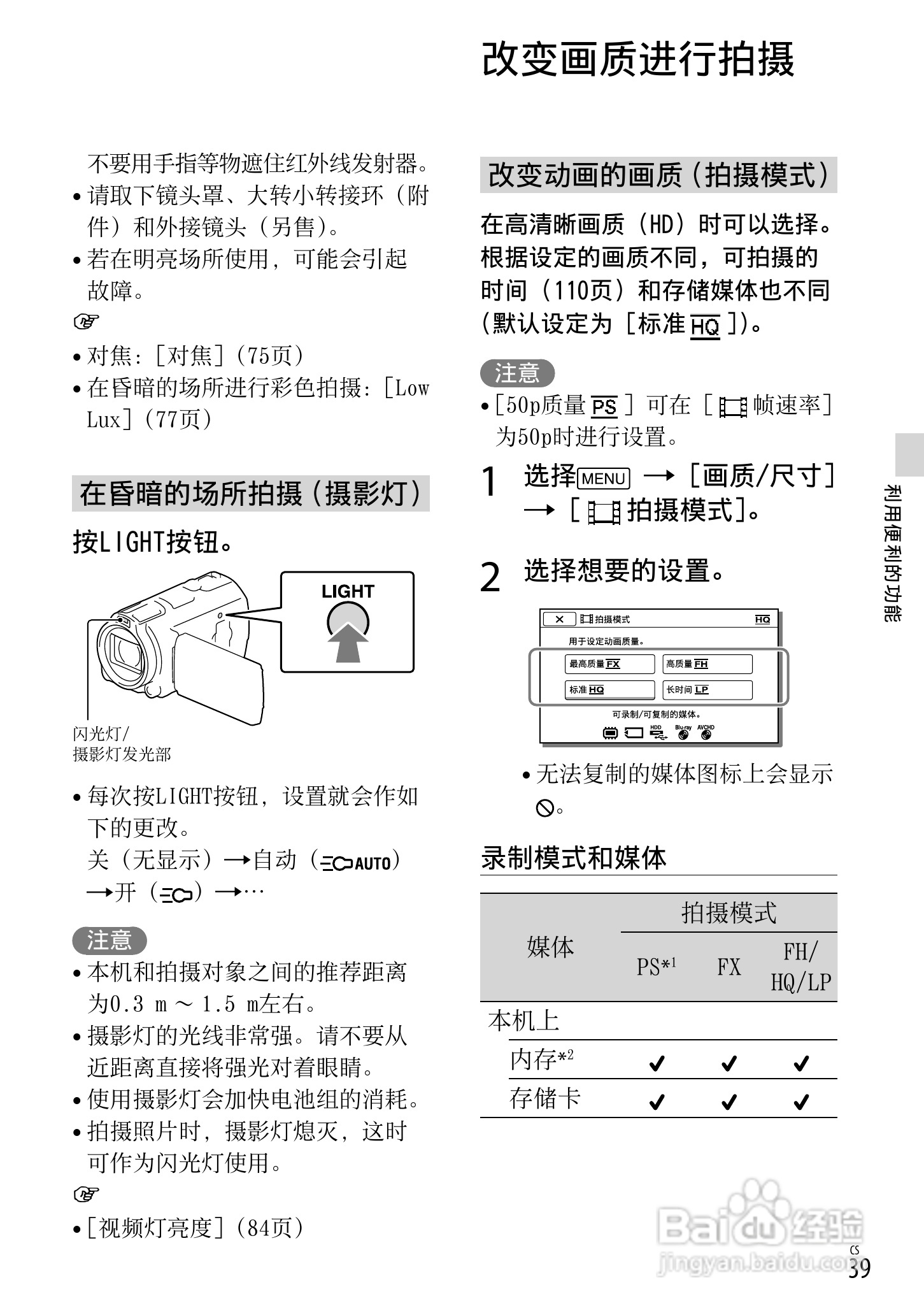 SONY索尼 HDR-PJ720E数码摄像机说明书:[4]
