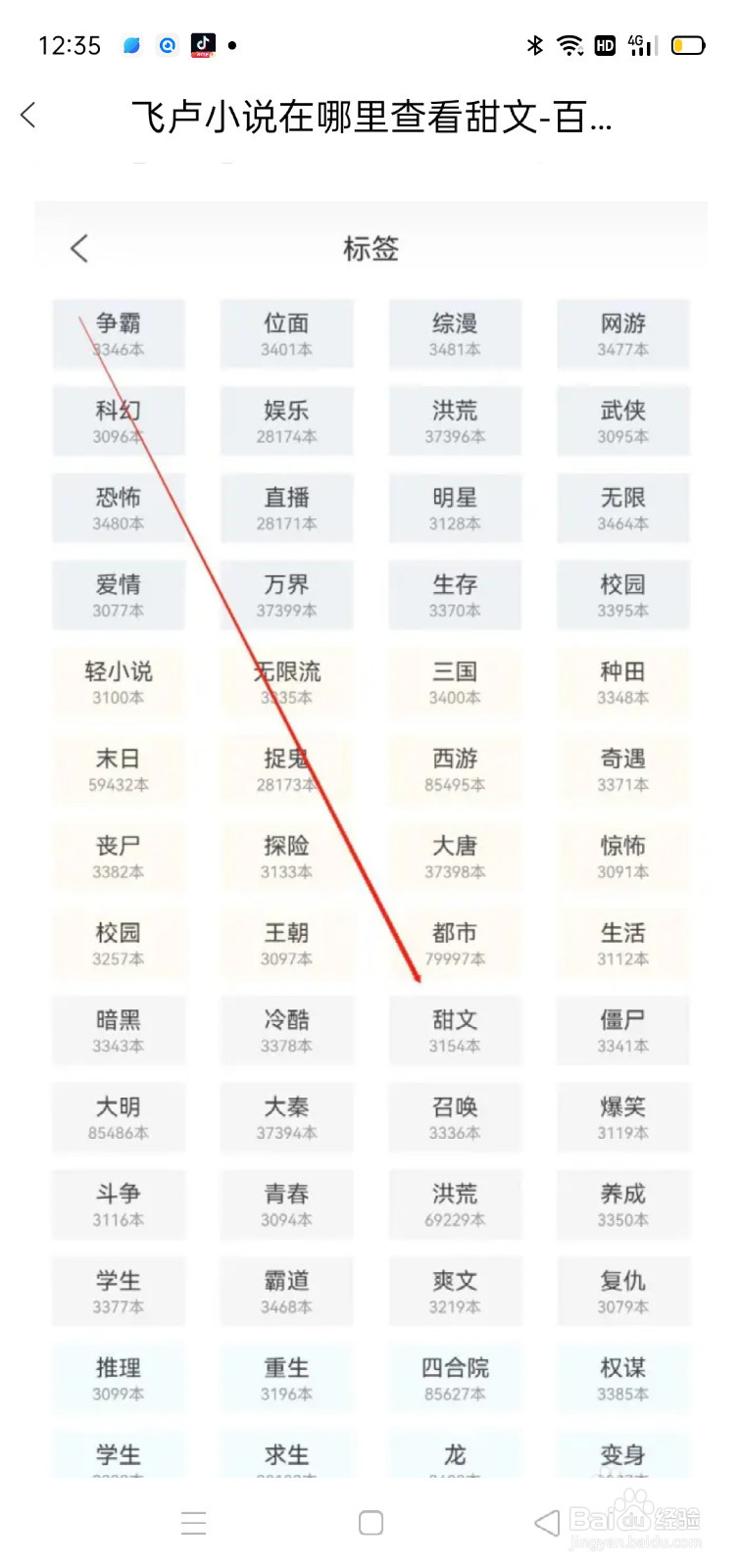 飞卢小说在哪里查看甜文