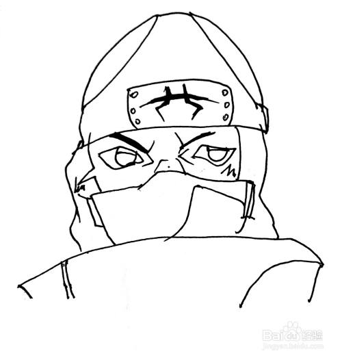 火影忍者 系列之角都简笔画 百度经验