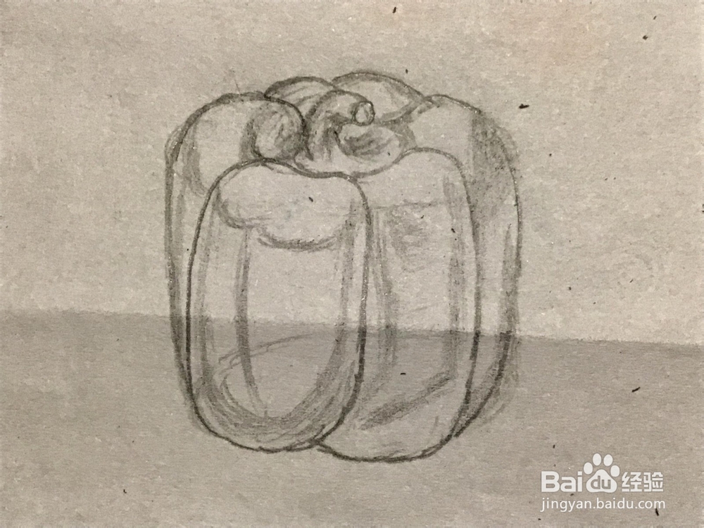 如何通过素描绘画出彩椒?