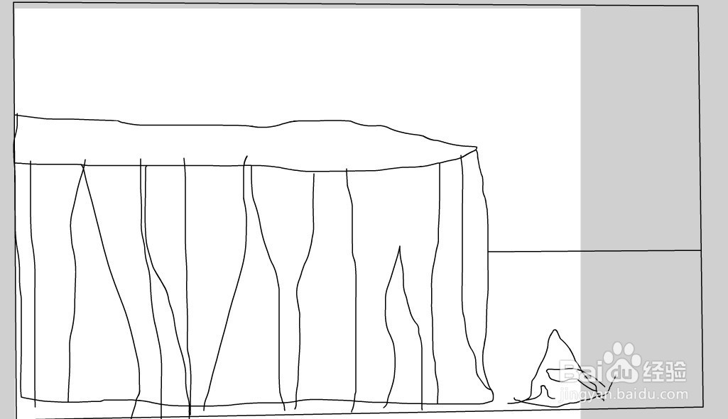 flash绘制一个山崖背景