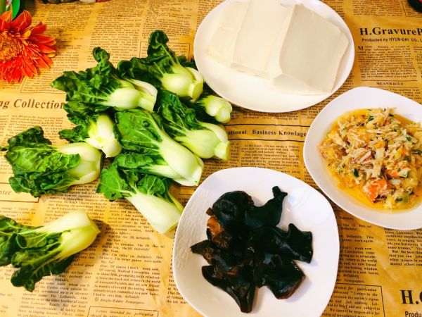 奶白菜醋蟹粉豆腐