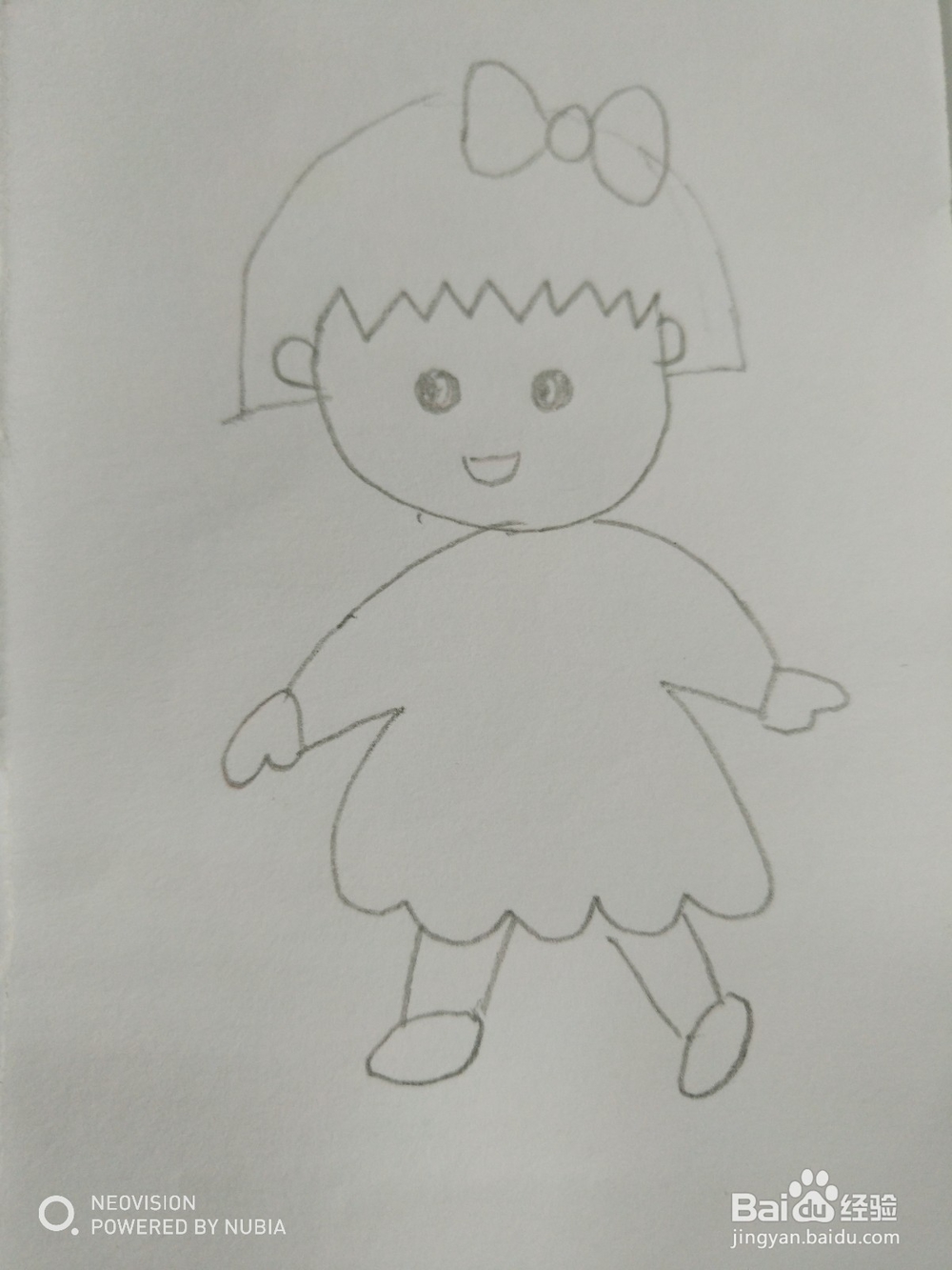 简单的樱桃小丸子怎么画