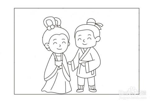牛郎与织女的简笔画