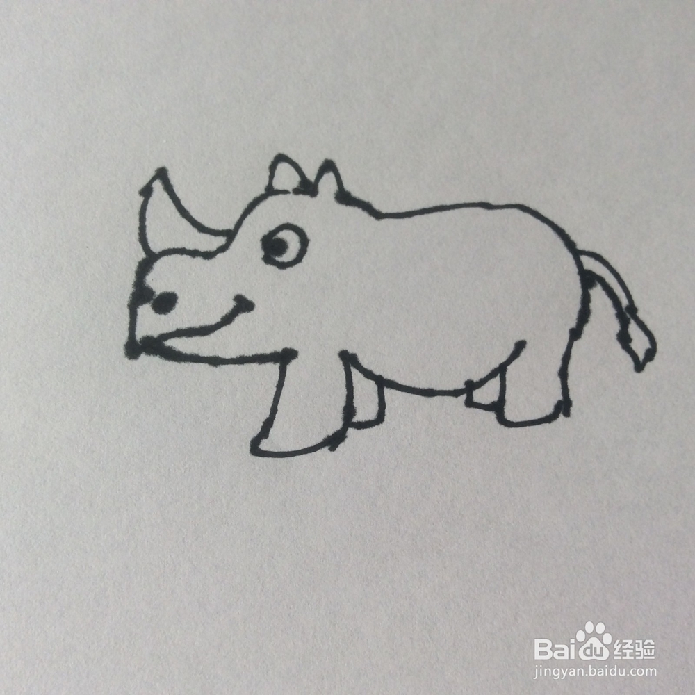 怎么画犀牛的儿童画犀牛的儿童画怎么画的呢