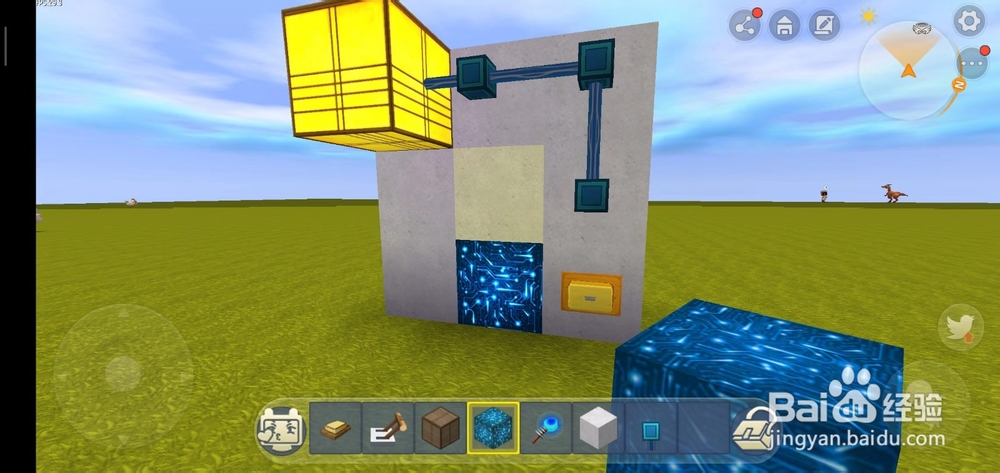 迷你世界怎么制作开关电灯？