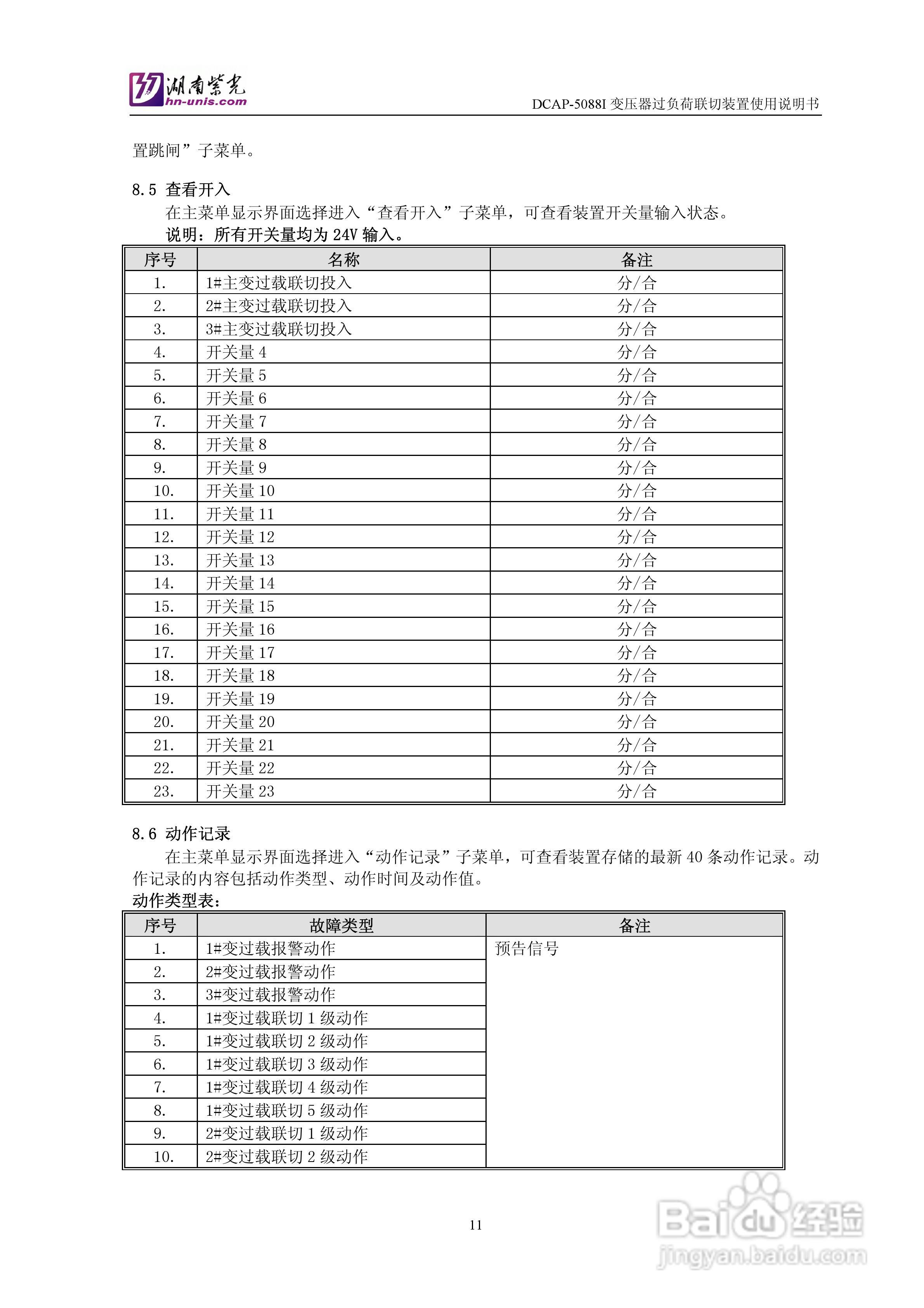 紫光DCAP-5088I变压器过负荷联切装置使用说明书:[2]