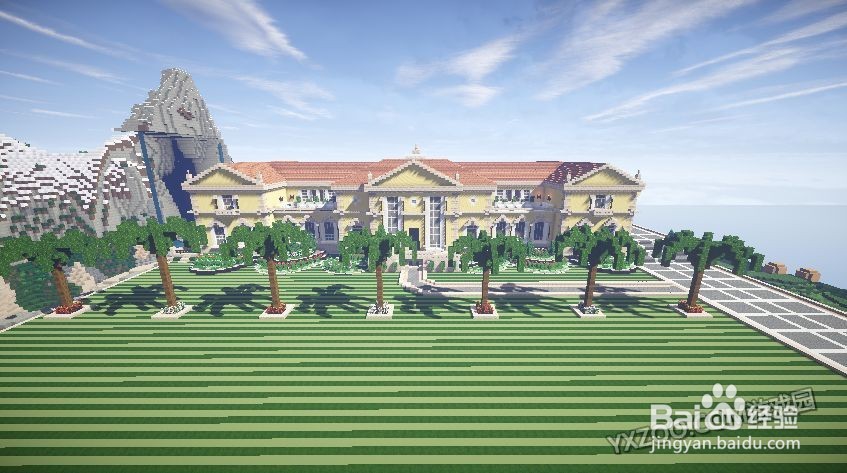 我的世界如何做悬崖大别墅