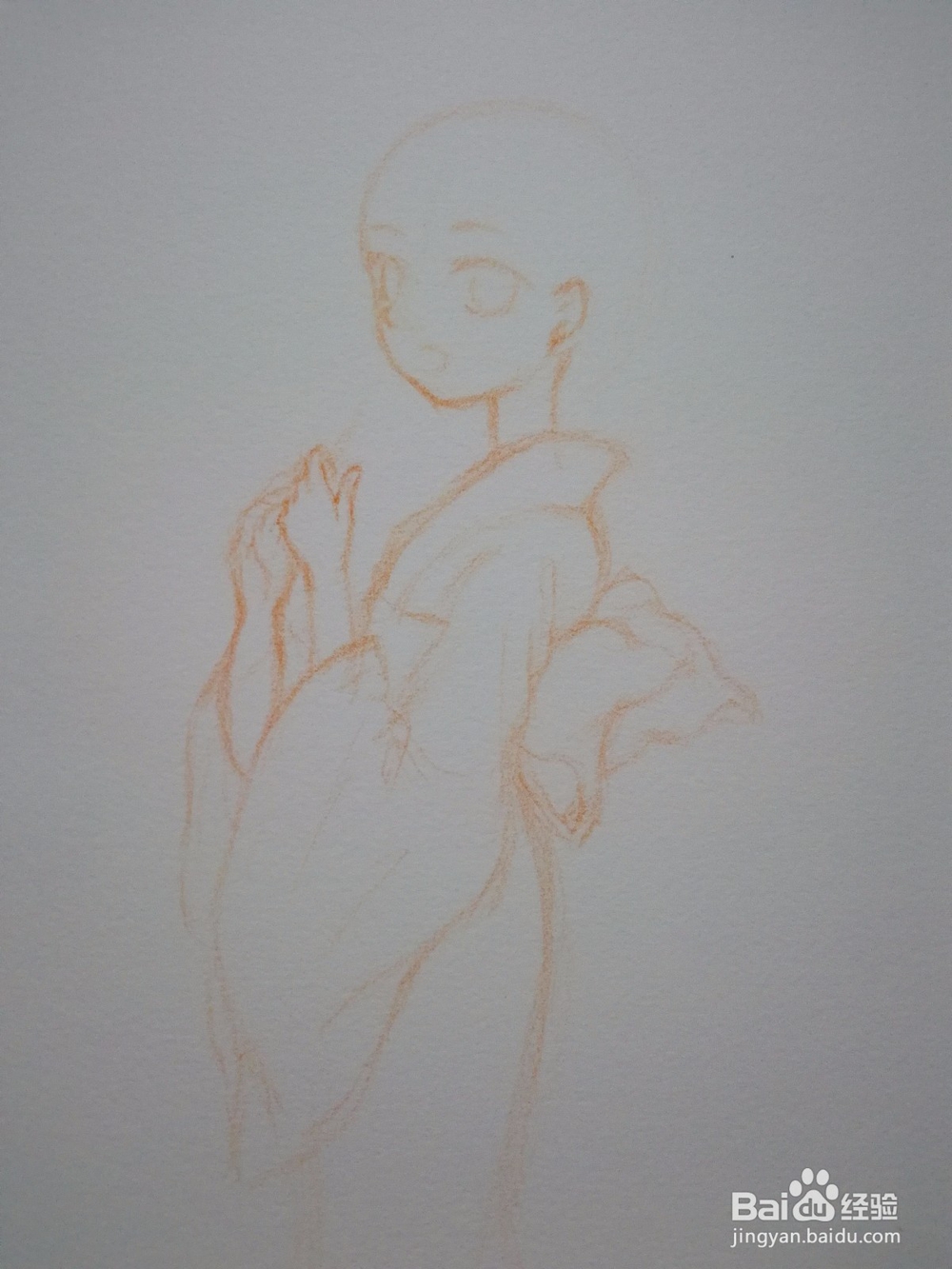 《少女与鱼》水彩人物插画线稿手绘教程