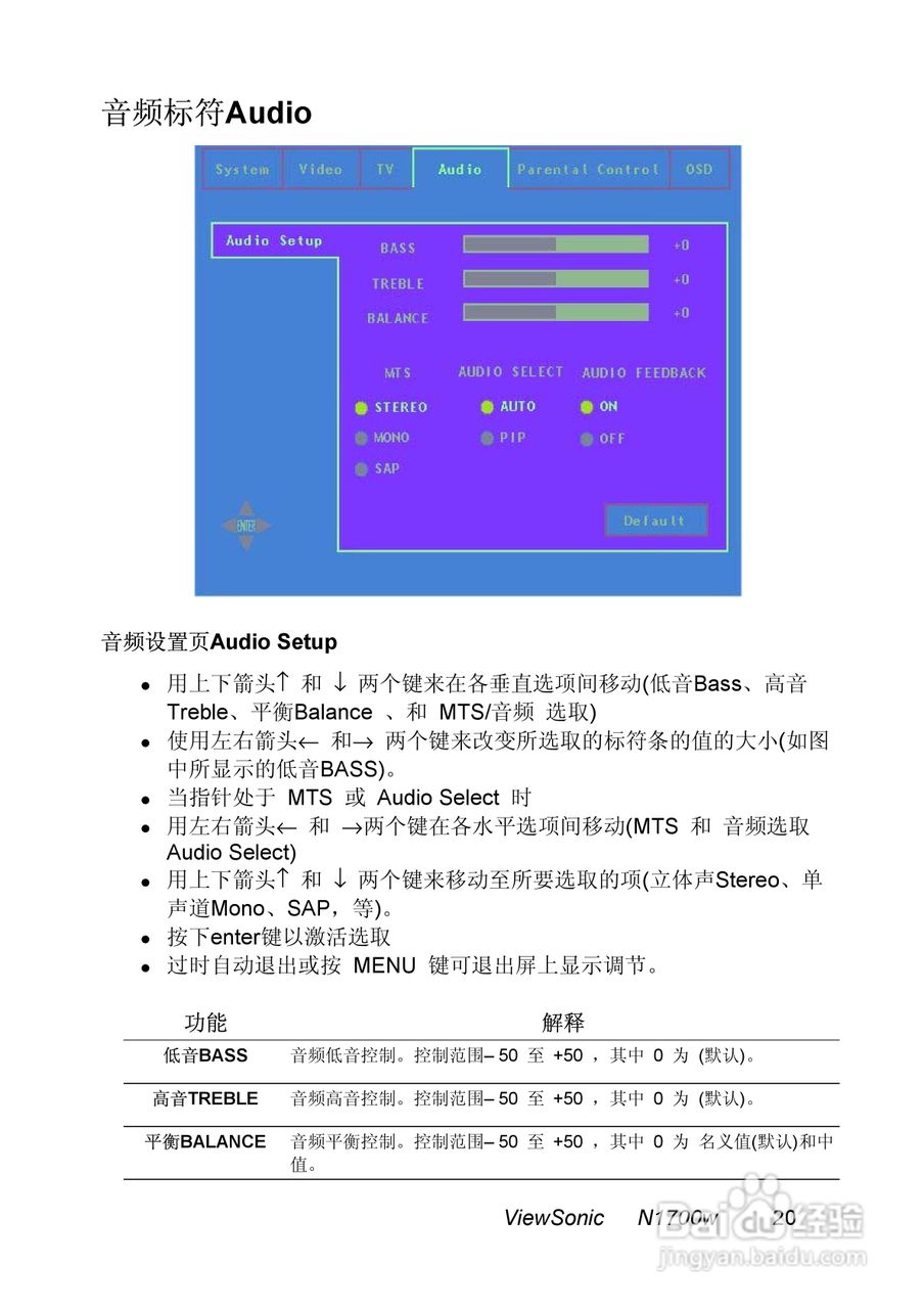 优派N1700W彩显使用说明书:[3]