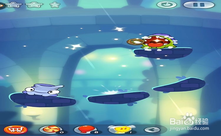 手机游戏割绳子2关卡4-1、关卡4-2三星攻略