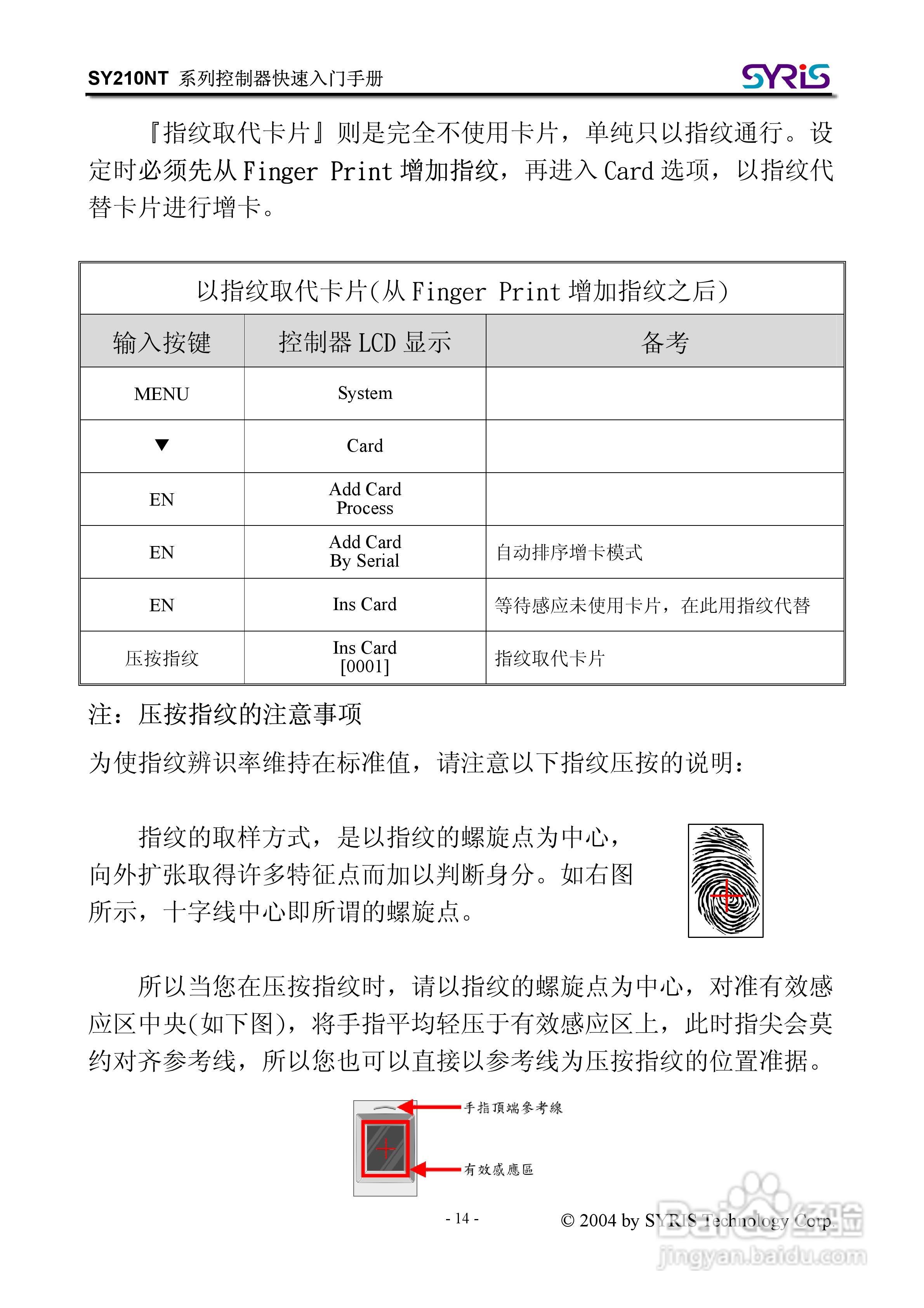 SYRIS SY210NT 系列控制器操作手册:[2]