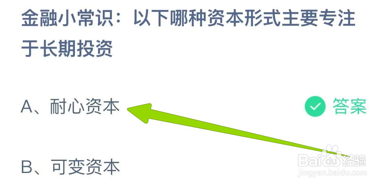 蚂蚁庄园哪种资本形式主要专注于长期投资?