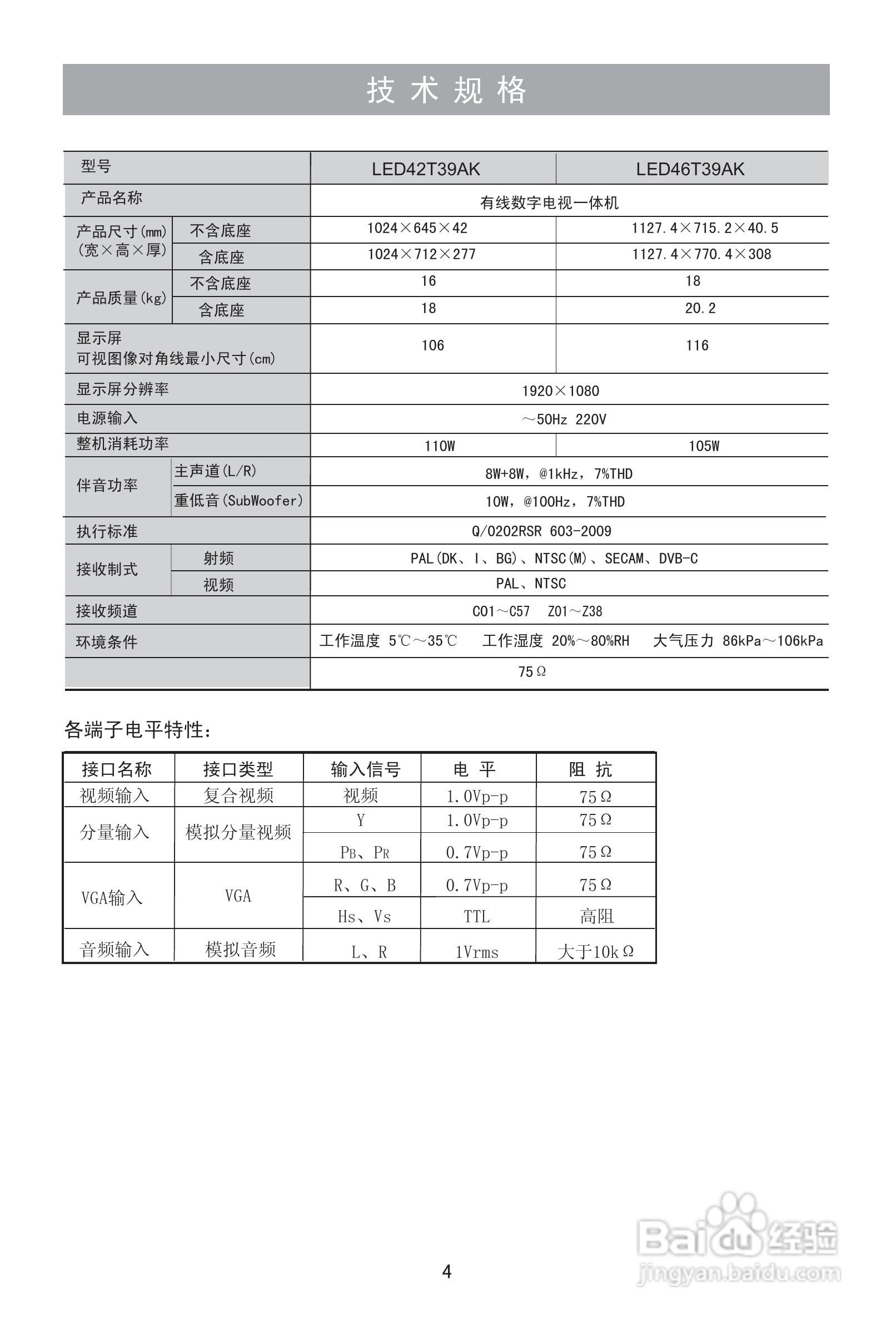 海信LED46T39AK液晶彩电使用说明书:[1]