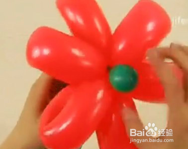 魔术气球做成6瓣花