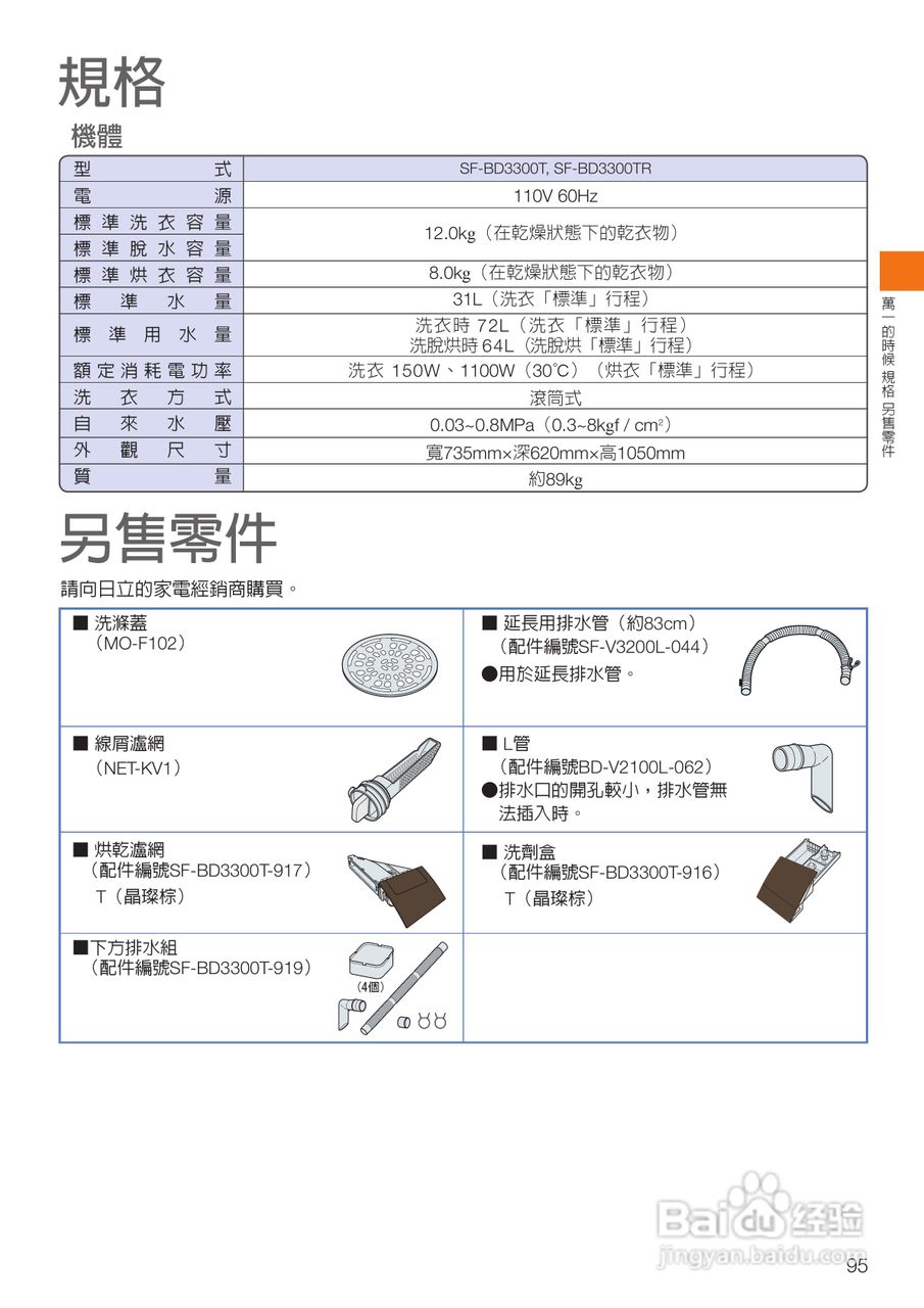 日立SF-BD3300TR洗衣机使用说明书:[10]