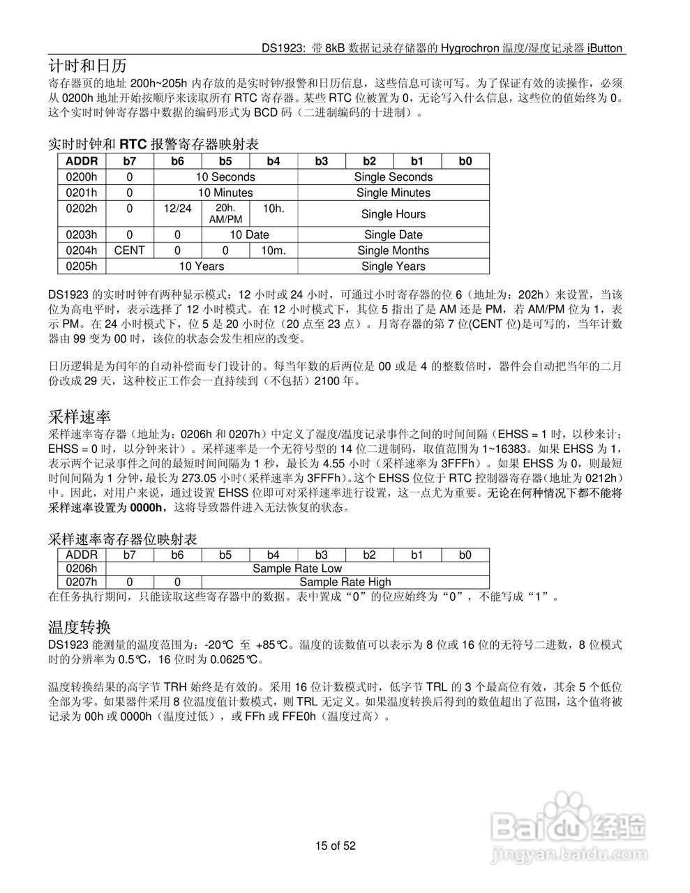 DALLAS DS1923温度/湿度记录器说明书:[2]