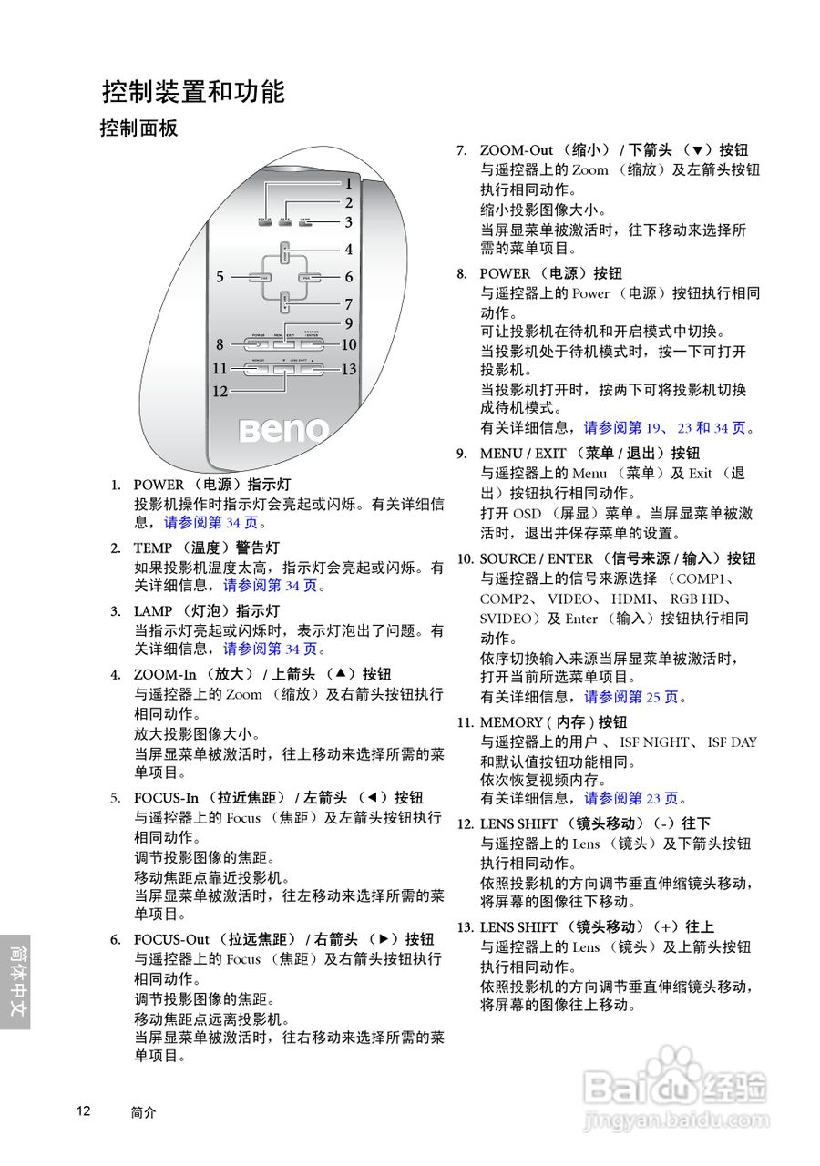 明基W10000投影机使用说明书:[2]