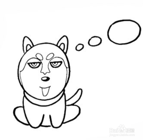 想吃骨头的哈士奇简笔画