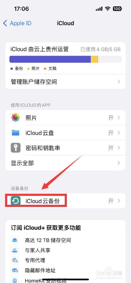 苹果手机云备份怎么看